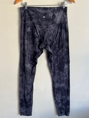Lululemon 10 Diamond Dye Dark Align Butter Soft Black Gray Yoga Leggings 28”